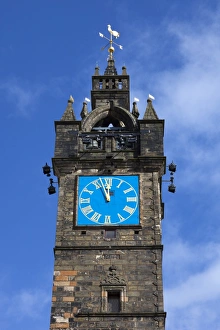 Close up of The Tolbooth Steeple, (Clock Tower), Glasgow Cross, Trongate, Merchant City Close up of The Tolbooth Steeple, (Clock Tower), Glasgow Cross, Trongate, Merchant City