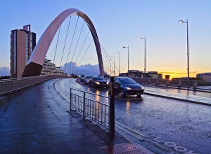 Clyde Arc at sunset, Glasgow, Scotland, United Kingdom, Europe Clyde Arc at sunset, Glasgow, Scotland, United Kingdom, Europe