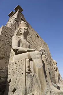 Colossus of Ramses II in front of Pylon, Luxor Temple, UNESCO World Heritage Site, Luxor Colossus of Ramses II in front of Pylon, Luxor Temple, UNESCO World Heritage Site, Luxor