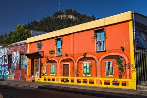 Colourful buildings in Barrio Bellavista (Bellavista Neighborhood), Santiago Colourful buildings in Barrio Bellavista (Bellavista Neighborhood), Santiago
