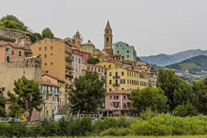 Ventimiglia Collection: The colourful buildings in Ventimiglia, Liguria, Italy, Europe