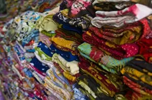 Nouakchott Gallery: Colourful clothes for sale, Nouakchott, Mauritania, Africa