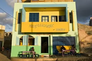 Ponta do Sol Gallery: Colourful facade of a building Ponta do Sol, Santo Antao, Cape Verde, Africa