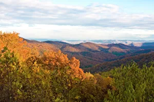 Colourful foliage in the Indian summer, Blue Ridge Mountain Parkway, North Carolina Colourful foliage in the Indian summer, Blue Ridge Mountain Parkway, North Carolina