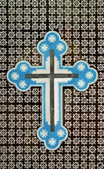 Religious Prints: Coptic Cross Print, Wadi Natroun Egypt