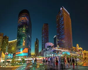Skylines Gallery: The Cosmopolitan on right and CityCenter on left, The Strip, Las Vegas, Nevada