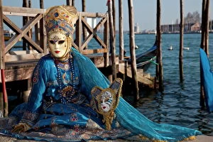 Veneto Collection: Costume and masks during Venice Carnival, Venice, UNESCO World Heritage Site