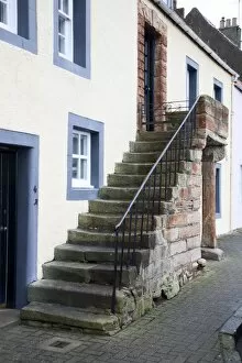 St Monans Gallery: Cottage with external staircase, St. Monans, Fife, Scotland, United Kingdom, Europe