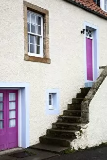 St Monans Gallery: Cottage with external staircase, St. Monans, Fife, Scotland, United Kingdom, Europe
