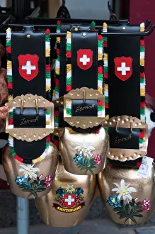 Swiss Gallery: Cowbell souvenirs in Zermatt, Switzerland, Europe