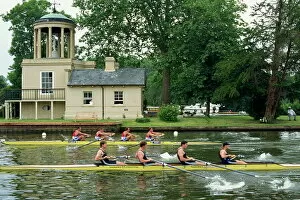 Rowing Collection: Coxless fours on the course, Henley Royal Regatta, Oxfordshire, England
