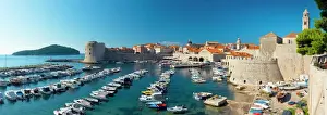Prints of Croatia, Dalmatia, Dubrovnik, Old Town (Stari Grad), Old Harbour Croatia Prints: Dubrovnik Old Town Print: Stari Grad and the Old Harbour