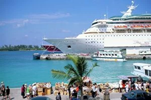Dock Gallery: Cruise ship, dockside, Nassau, Bahamas, West Indies, Central America