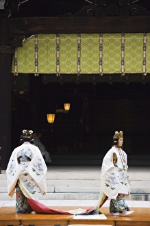 Dance by shrine maidens in special kimono on Culture Dance by shrine maidens in special kimono on Culture