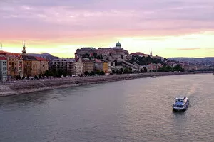 The Danube River and Buda Castle, Budapest, Hungary, Europe
