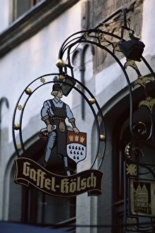 Cologne Gallery: Decorated sign of locally produced beer called Gaffel
