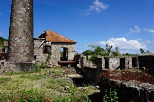 Derelict old sugar mill, Nevis, St. Kitts and Nevis, Leeward Islands, West Indies Derelict old sugar mill, Nevis, St. Kitts and Nevis, Leeward Islands, West Indies