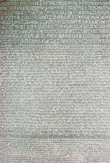 Prints of Detail, Rosetta Stone, British Museum, London, England, United Kingdom, Europe Museum Prints: British Museum Print: Rosetta Stone Detail