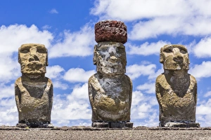 Details of moai at the 15 moai restored ceremonial site of Ahu Tongariki on Easter Island (Isla de Pascua) (Rapa Nui) Details of moai at the 15 moai restored ceremonial site of Ahu Tongariki on Easter Island (Isla de Pascua) (Rapa Nui)