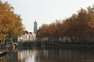 Netherlands Gallery: The Dom Tower and canal waterway on a sunny autumn day, Utrecht, Utrecht Province