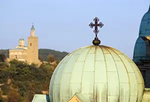 Prints of Dome of cathedral of Rozhdbotbo and Patriarchal Complex on Tsarevets Hill, Veliko Tarnovo, Bulgaria, Europe Bulgaria Prints: Print of the Rozhdbotbo Cathedral Dome on Tsarevets Hill