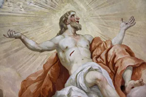Dome fresco of Jesus by Johann Michael Rottmayr, Karlskirche (St Dome fresco of Jesus by Johann Michael Rottmayr, Karlskirche (St