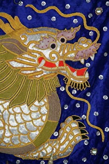 Embroidery Gallery: Dragon tapestry, Bangkok, Thailand, Southeast Asia, Asia