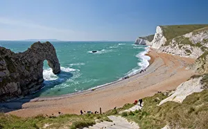 Prints of Durdle Door beach and cliffs, Dorset, England, United Kingdom, Europe Heritage Site Prints: Durdle Door Print - Dorset Coast, England