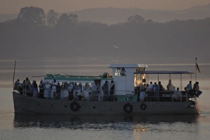Early morning ferry, Lake Tana, Ethiopia, Africa Early morning ferry, Lake Tana, Ethiopia, Africa