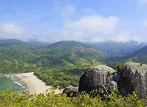 Elevated view of the beach in Bonete, Ilhabela Island, State of Sao Paulo, Brazil Elevated view of the beach in Bonete, Ilhabela Island, State of Sao Paulo, Brazil