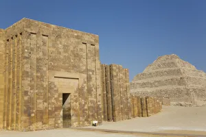 Ancient Egyptian Architecture Gallery: Entrance and Outer Wall, Step Pyramid Complex, UNESCO World Heritage Site, Saqqara, Egypt