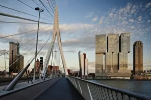 Netherlands Gallery: Erasmus Bridge and De Rotterdam, Wilhelminakade, Rotterdam, Netherlands, Europe