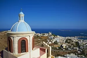 Images Dated 19th September 2012: Ermoupoli (Khora) and Ano Syros, Syros Island, Cyclades, Greek Islands, Greece, Europe