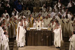 Eucharist, Chrism mass (Easter Wednesday) in Notre Dame Cathedral, Paris, France, Europe Eucharist, Chrism mass (Easter Wednesday) in Notre Dame Cathedral, Paris, France, Europe