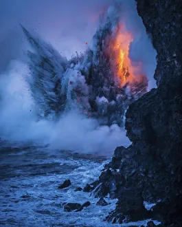 An explosion resembling an angel rises from the sea, created by rare natural forces when An explosion resembling an angel rises from the sea, created by rare natural forces when