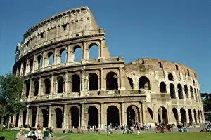 The exterior of the Colosseum in Rome