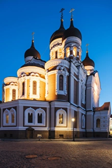 Exterior of Russian Orthodox Alexander Nevsky Cathedral at night, Toompea, Old Town Exterior of Russian Orthodox Alexander Nevsky Cathedral at night, Toompea, Old Town