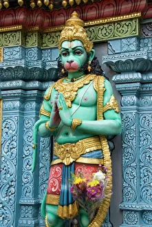 Exterior statue of the Hindu monkey god Hanuman, Sri Krishna Bagawan Temple Exterior statue of the Hindu monkey god Hanuman, Sri Krishna Bagawan Temple