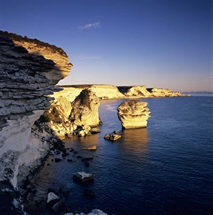 Corsica Gallery: The Falaise at sunset, Bonifacio, South Corsica, Corsica, France, Mediterranean, Europe
