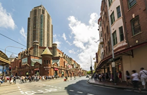 Famous Market city building in Sydney with people around walking, Sydney, New South Wales Famous Market city building in Sydney with people around walking, Sydney, New South Wales