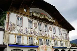 Paintings Collection: The famous painted houses of Oberammergau, Bavaria, Germany, Europe