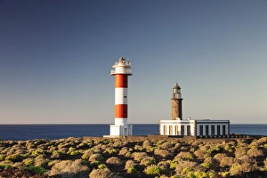 Faro de Fuencaliente lighthouses at sunrise, Punta de Fuencaliente, La Palma Faro de Fuencaliente lighthouses at sunrise, Punta de Fuencaliente, La Palma