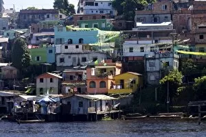 Images Dated 28th June 2010: Some favelas of Manaus on the waterfront, Manaus, Brazil, South America