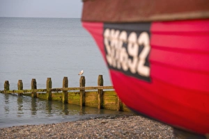 Fishing boat, Worthing beach, West Sussex, England, United Kingdom, Europe Fishing boat, Worthing beach, West Sussex, England, United Kingdom, Europe