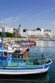 A Coruna Gallery: Fishing boats in Darsena Marina, La Coruna City, Galicia, Spain, Europe