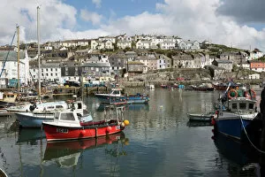 Fishing boats in fishing harbour, Mevagissey, Cornwall, England, United Kingdom, Europe