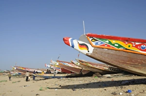 Fishing boats (pirogues), Mbour Fish Market, Mbour, Senegal, West Africa, Africa Fishing boats (pirogues), Mbour Fish Market, Mbour, Senegal, West Africa, Africa