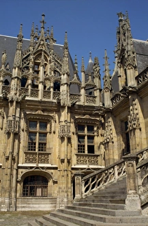 Flamboyant gothic architecture of the 14th century, Palais de Justice in the city of Rouen Flamboyant gothic architecture of the 14th century, Palais de Justice in the city of Rouen