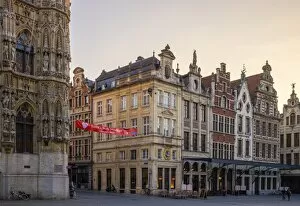 Flemish buildings on Grote Markt, Leuven, Flemish Brabant, Flanders, Belgium, Europe