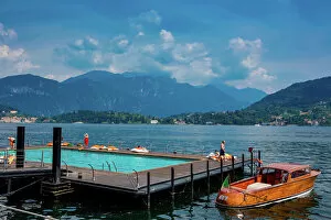 Images Dated 18th June 2012: Floating Pool at Grand Hotel Tremezzo, Lake Como, Lombardy, Italy, Europe